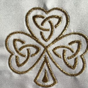 Irish christening gown shamrock design
